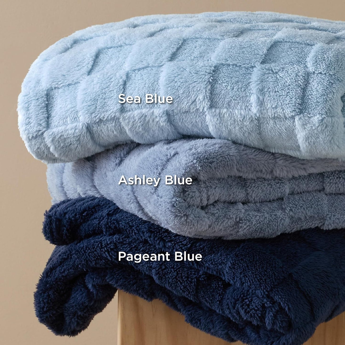 Bedsure GentleSoft Ashley Blue Throw Blanket for Couch - Super Soft Cozy Blankets Gifts for Women Men Girls, Cute Small Fleece Throws for Bedroom Home Decor, 50x70 Inches