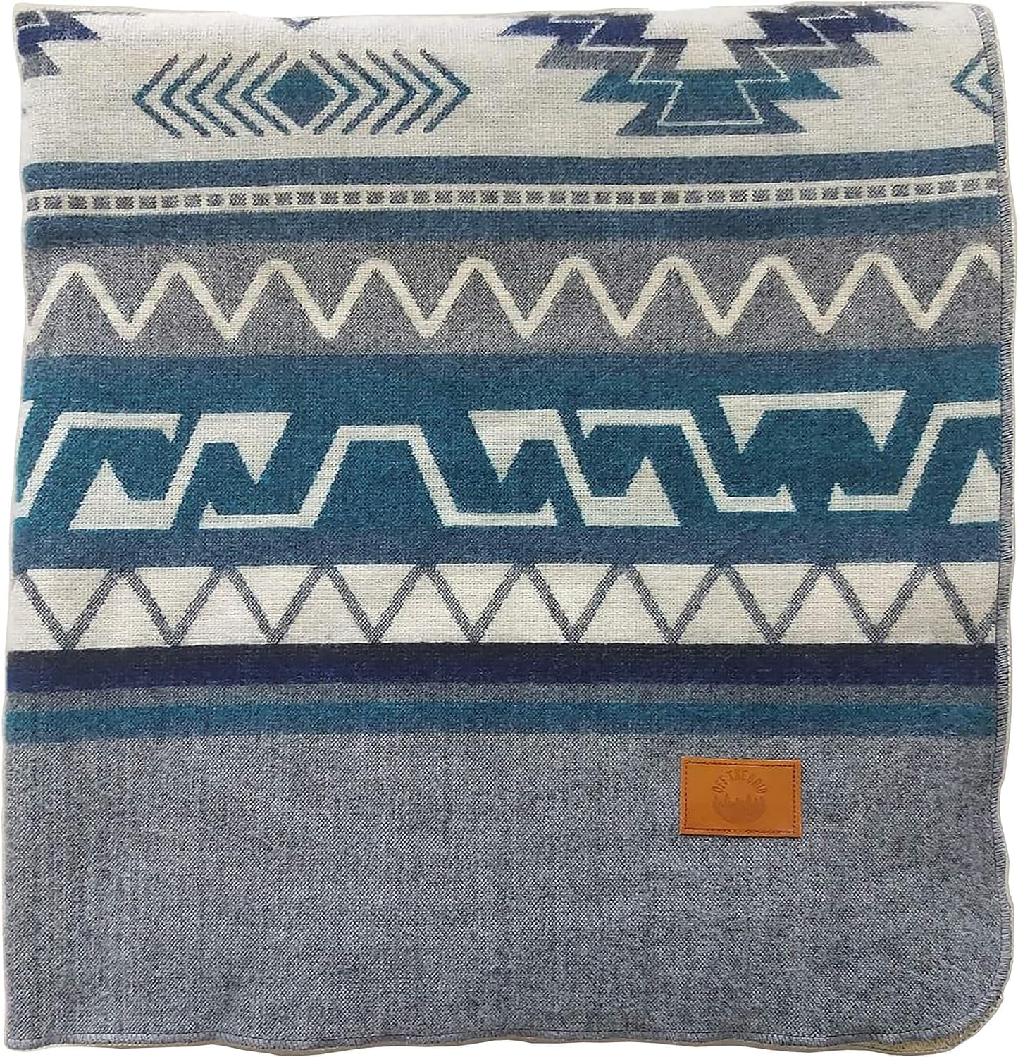 Off the Grid Inca Aztec Throw Blanket | Southwest Indian Navajo Boho Style | Native Woven Western Cover for Camping, Bedding, Couch (King, Condor Gray)
