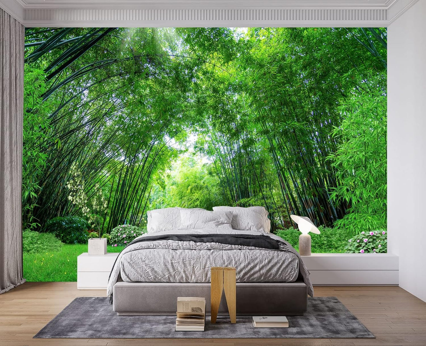 Green Bamboo Forest Wall Mural Wallpaper for Bedroom 137" x 100"