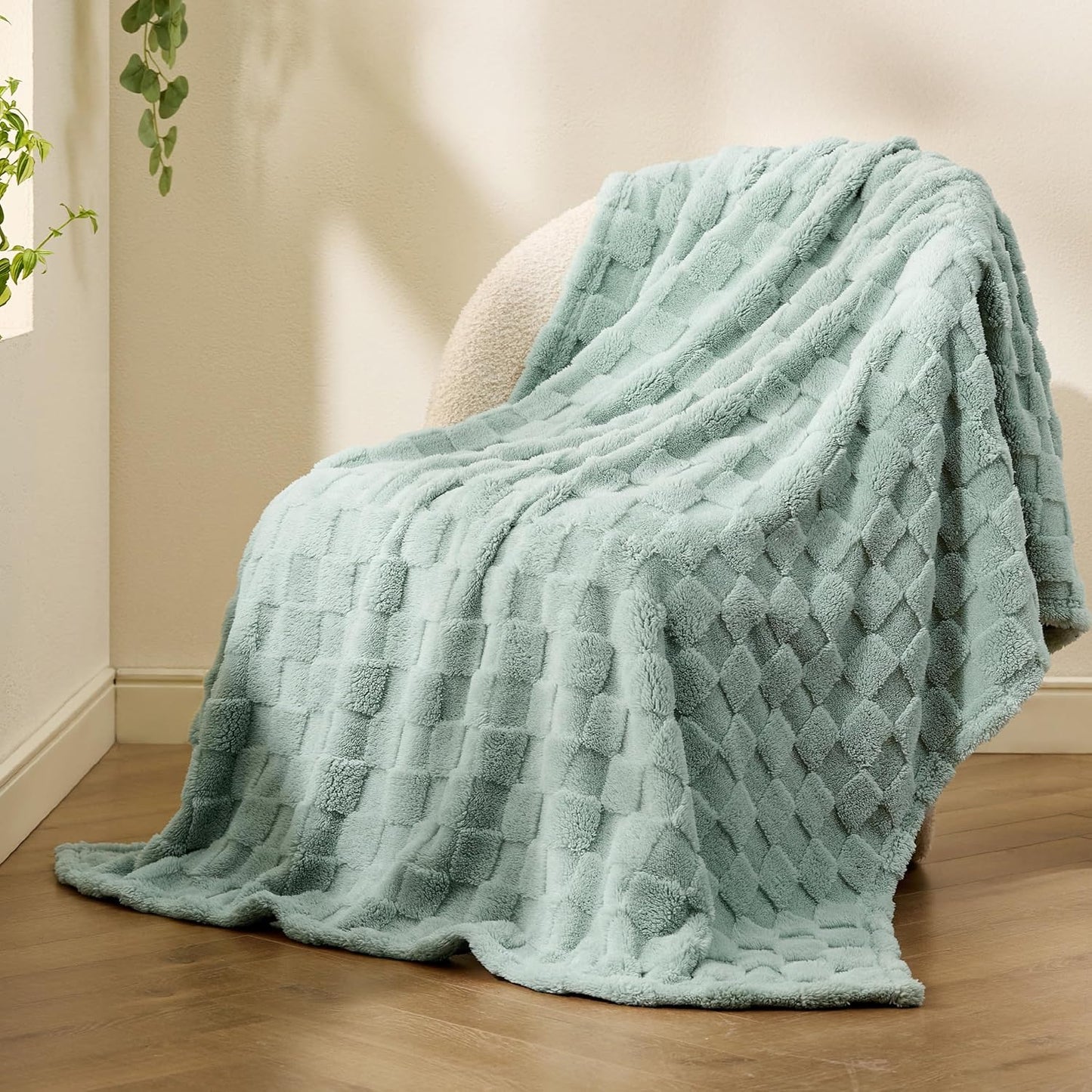 Bedsure GentleSoft Sage Green Throw Blanket for Couch - Super Soft Cozy Blankets Gifts for Women Men Girls, Cute Small Fleece Throws for Bedroom Home Decor, 50x70 Inches
