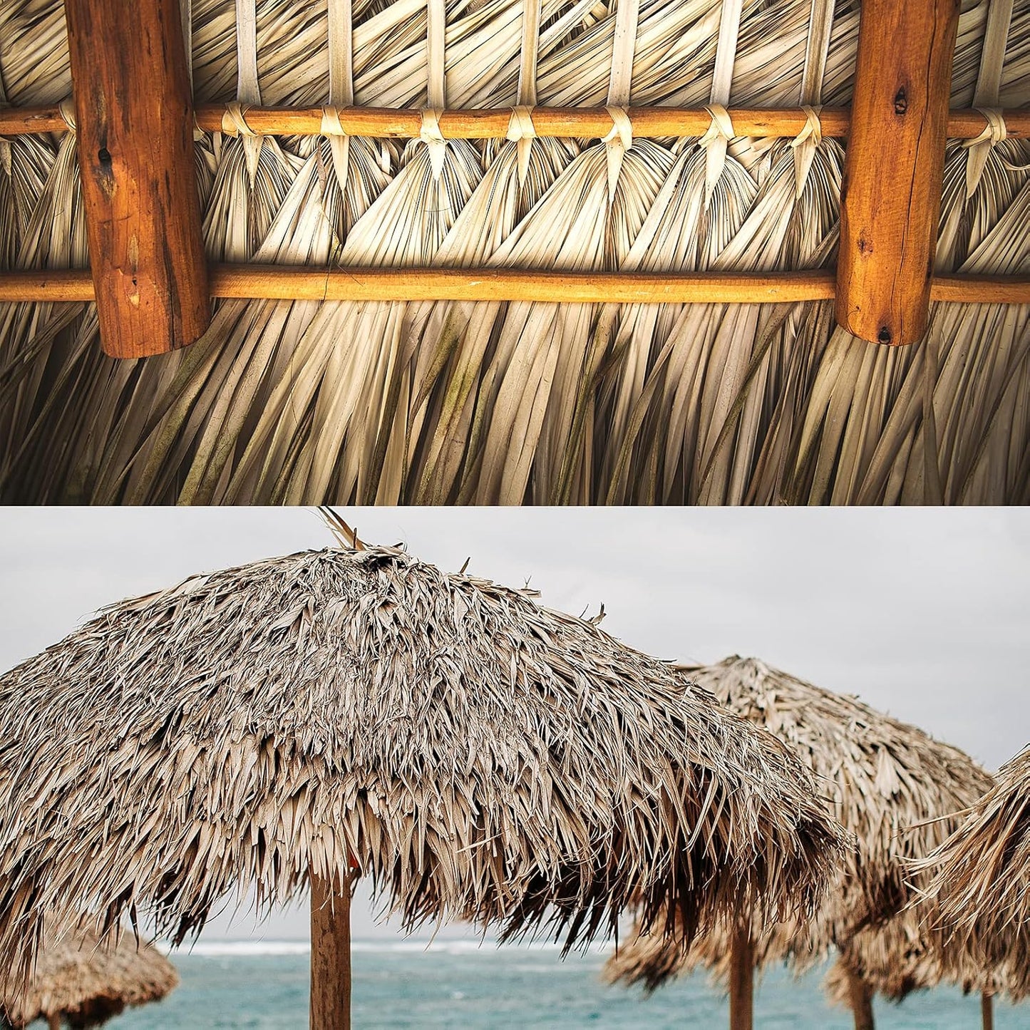 23.6ft Tiki Straw Roof Thatch–Mexican Style Artificial Palm Thatch Rolls,Tiki Bar Hut Grass Duck Boat Blinds Runner Rolls Palapa Thatch Roofing for Garden Patio Umbrella Covers Fence Party Decoration
