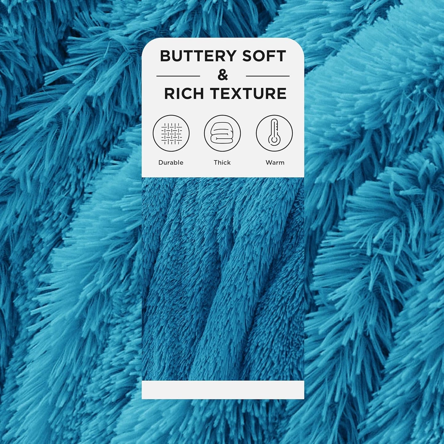 Bedsure GentleSoft Fuzzy Sherpa Faux Fur Twin Blanket Bright Blue Cozy Gifts for Women Men, Soft Fleece Plush Warm Minky Thick Blanket Twin Size for Bed, Blue Room Decor Dorm Essentials Gifts, 60x80