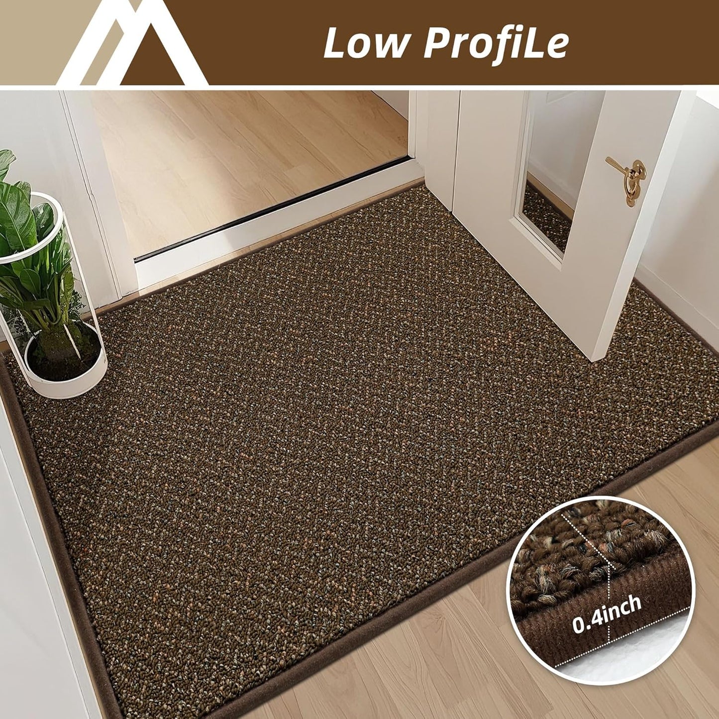 COSY HOMEER-Door-Mat 20" x 32" Non Slip Absorbent Entryway Rugs Dirt Trapper Doormats Washable Entrance Mats Low Pile Welcome Floor Mat for Front Back Door and Entry Mats,Brown
