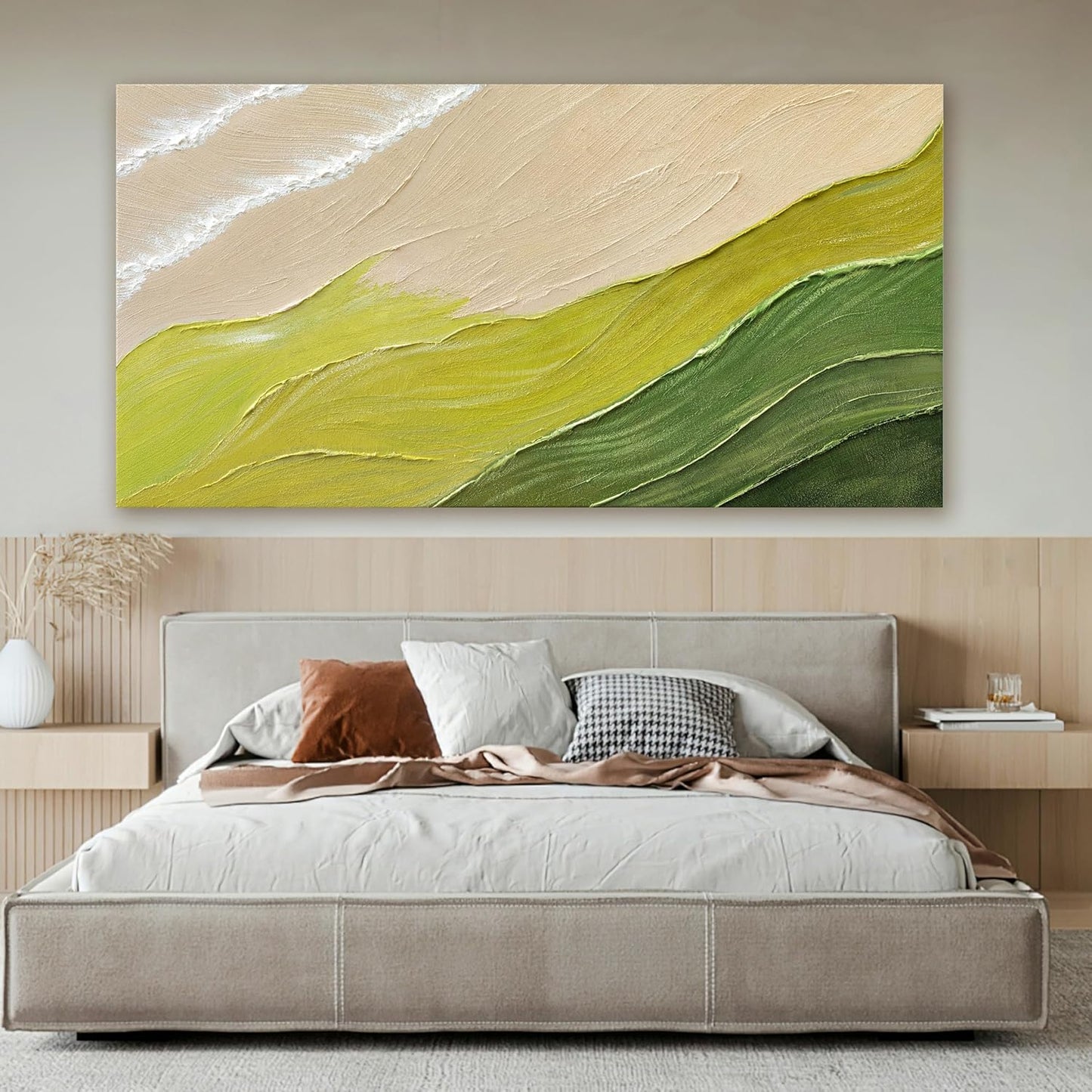 AIXMGSJS Abstract Wall Art Decor Abstract Canvas Art Wall Decor Modern Green Wall Art Prints Large Minimalist Wall Art Pictures for Living Room Large Artwork for Walls Bederoom Office Decor 29" X 58"