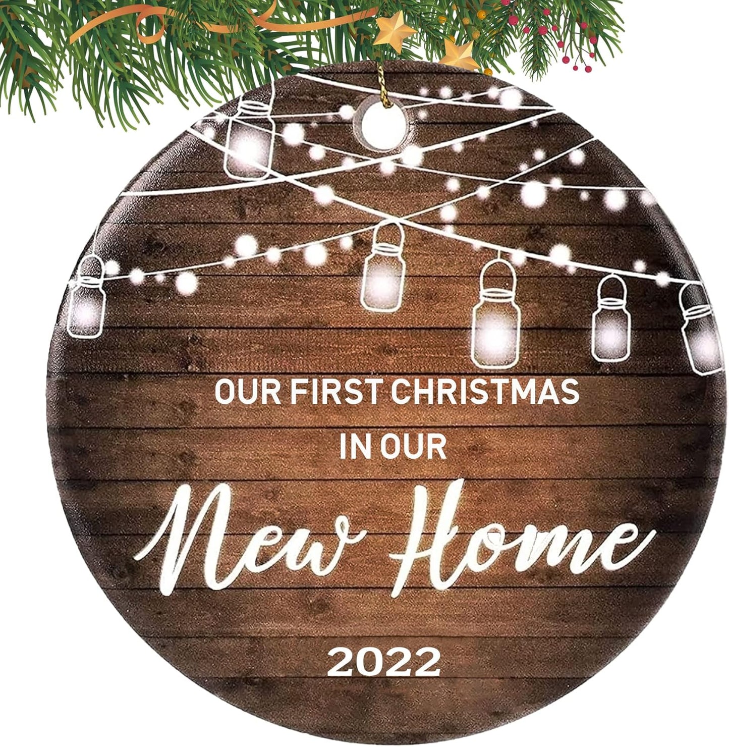 First Home Christmas Tree Ornament - 'Our First Christmas' Keepsake Decoration for New House