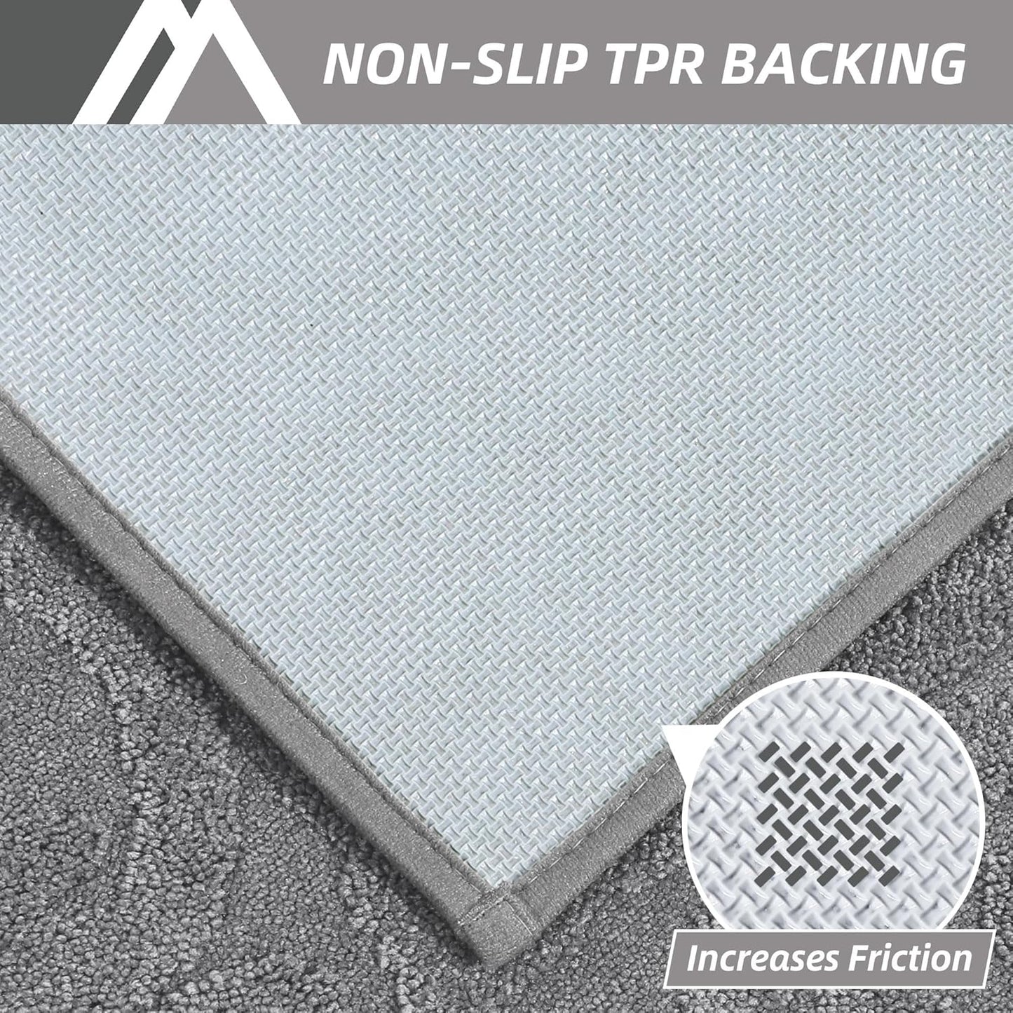 COSY HOMEER-Door-Mat-Non-Slip-Entryway-Rugs 20”x32” Absorbent Welcome Mats Washable Dirt Trapper Door Mat Entrance Floor Mats for Front Back Doormats and Wet Shoes,Grey