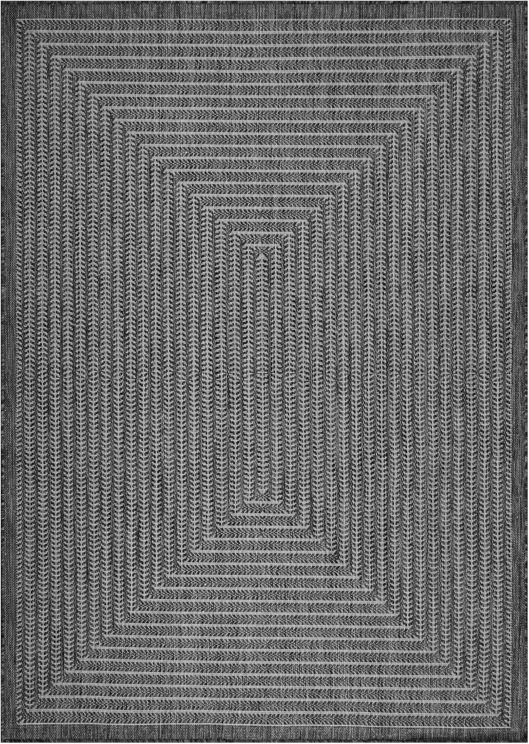 Adiva Rugs Outdoor Indoor Area Rug, Weather Resistant, Easy to Clean, Stain Resistant Floor Mat for Dining Room, Backyard, Deck, Patio (Pebble Weiss, 10' x 14')